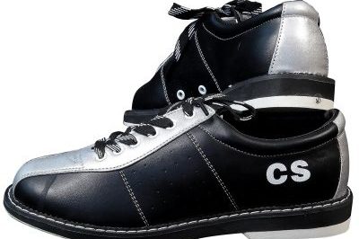 Trendy black leather bowling shoes (3)