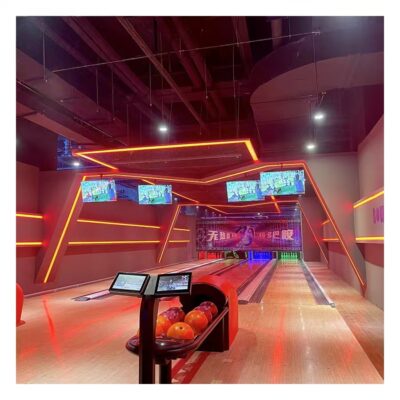 Bowling ball return for amusement bowling centers